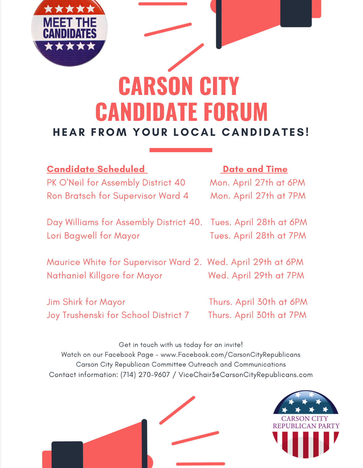 Carson City Republican Virtual Candidate Forum - Meet the Candidates ...