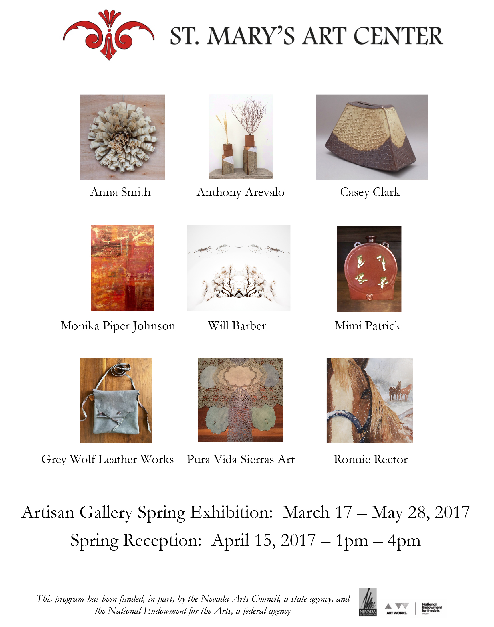 Spring Art Reception & Artist Talks | St. Mary's Art Center | Nevada Events