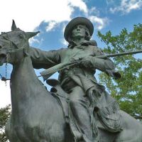 statue of kit carson on a horse