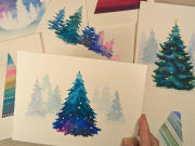 Wandering Wyld, Handpainted Holiday Cards with Mozy Studios