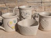 Wandering Wyld, Valentine's Day Pottery with Native Blanket Design