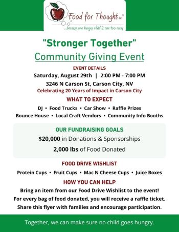 Food For Thought, Stronger Together Community Giving Event