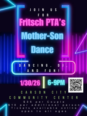 Carson City School District, Fritsch Elementary Hosts 2nd Annual Mother-Son Dance: A Neon Glow Party to Remember