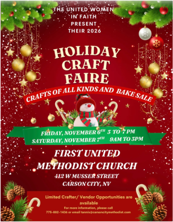 Carson City First United Methodist Church, Craft Faire & Bake Sale
