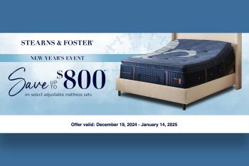 Carson Home Furnishings, Stearns & Foster New Year's Sale