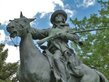 statue of kit carson on a horse