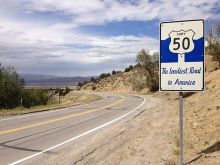 U.S. Highway 50 sign near Austin, NV