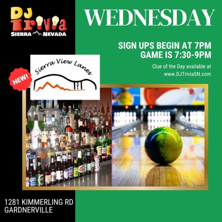 DJ Trivia, Sierra View Lanes Wednesdays