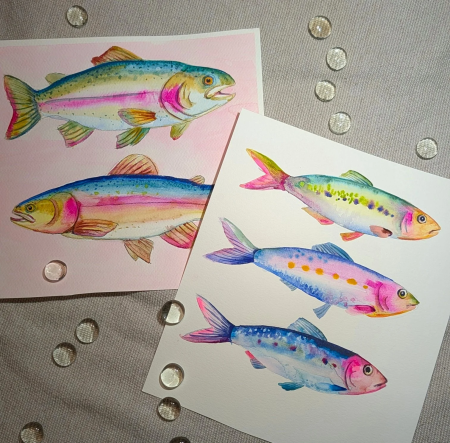 Wandering Wyld, Watercolor Fish with Mozy Studios