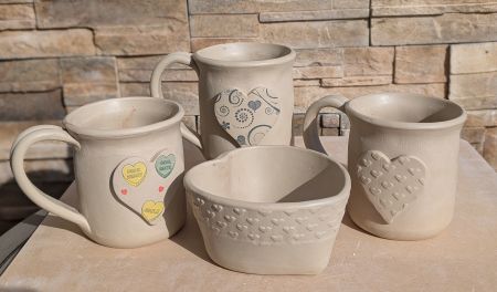 Wandering Wyld, Valentine's Day Pottery with Native Blanket Design