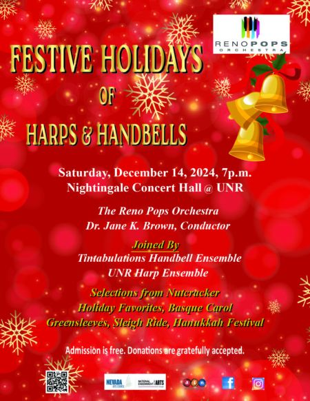 Reno Pops Orchestra, The Reno Pops Orchestra presents "Festive Holidays - Of Harps and Handbells!"