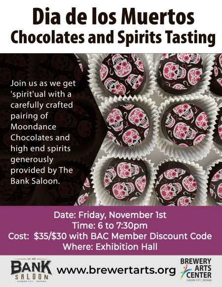 Brewery Arts Center, Dia de los Muertos Chocolate & Spirits Pairing