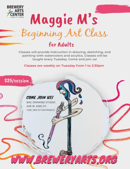 Brewery Arts Center, Maggie M’s Beginning Art Classes for Adults