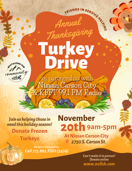 Friends In Service Helping, Annual Thanksgiving Turkey Drive