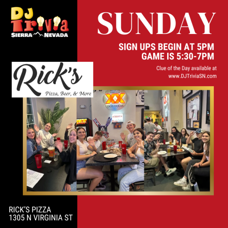 DJ Trivia, Rick's Pizza Sundays