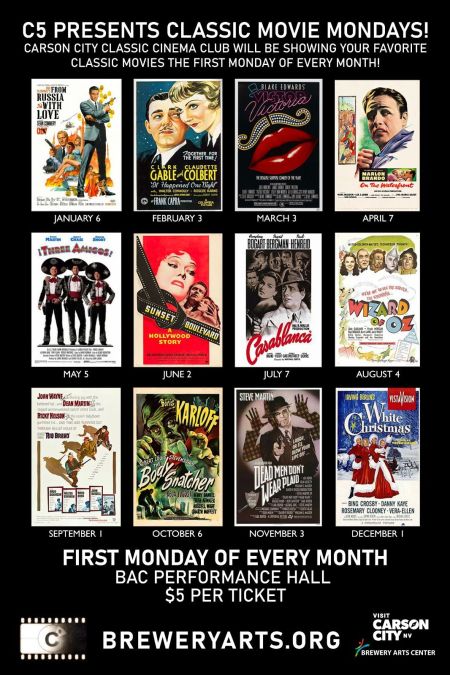 Brewery Arts Center, Classic Movie Mondays