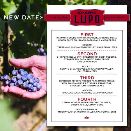 Cucina Lupo, Wine Dinner Series - Vino Noceto