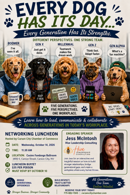 Carson City Chamber of Commerce, Chamber Luncheon: Understanding Today's Multi-Generational Workplace