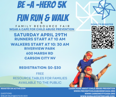Carson City Events, Be A Hero 5K Fun Run & Walk & Family Resource Fair