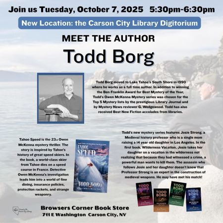 Friends of the Carson City Library, Author Event - Todd Borg