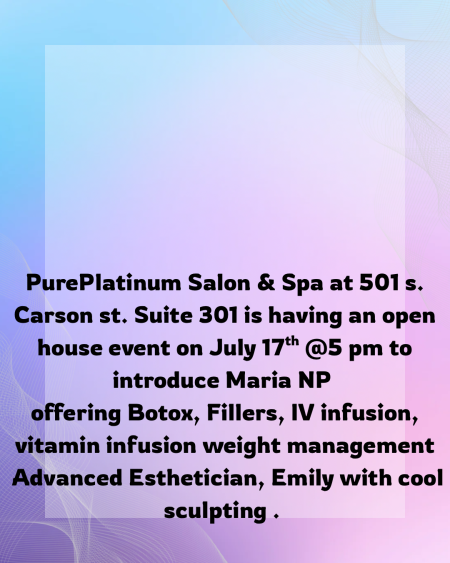 Carson City Events, PurePlatinum Salon & Spa Open House