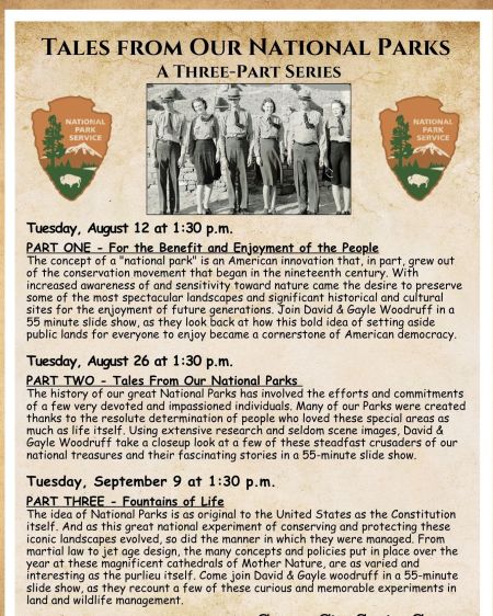 Carson City Senior Center, Tales from our National Parks