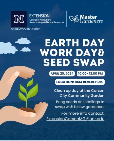Carson City Events, Earth Day Work Day & Seed Swap