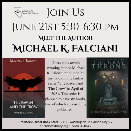 Friends of the Carson City Library, Local Author Michael K. Falciani Sharing his "Raven and the Crow" Fantasy Series