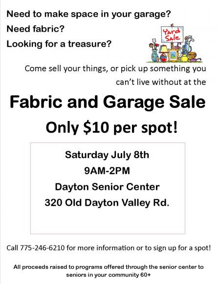Dayton Senior Center, Community Garage and Fabric Sale