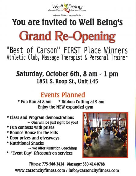 Well Being Massage and Functional Fitness, Well Being's Grand Re-Opening