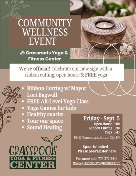 Grassroots Yoga & Fitness Center, Ribbon Cutting & Community Wellness Event