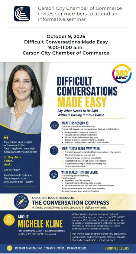 Carson City Chamber of Commerce, Seminar: Difficult Conversations Made Easy