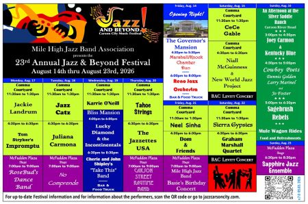 Mile High Jazz Band Association, Jazz & Beyond Carson City Music Festival
