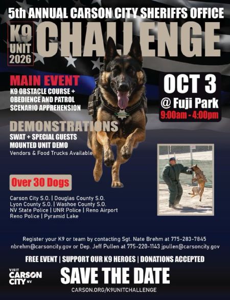 Carson City Events, 5th Annual Carson City Sheriff’s Office K9 Challenge!