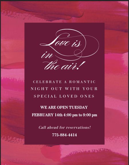 Glen Eagles Restaurant & Lounge, Valentine's Day Dining