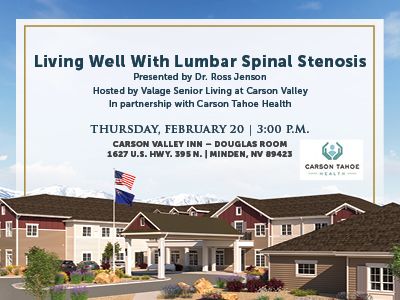 Valage Senior Living at Carson Valley, Living Well With Lumbar Spinal Stenosis