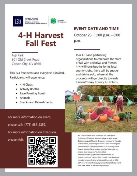 Carson City Events, 4-H Harvest Fall Fest