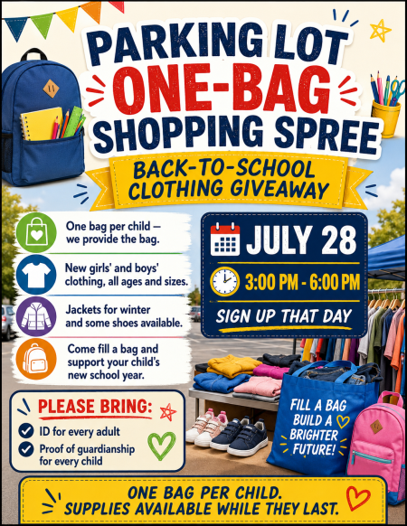 Salvation Army Church, Parking Lot "One Bag" Shopping Spree