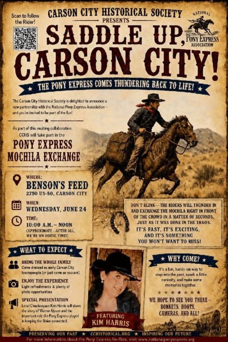 Carson City Historical Society, Annual re-ride of the Pony Express.