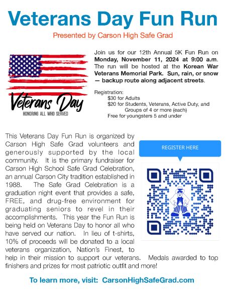 Carson City School District, Carson High Safe Grad Veterans Day Fun Run