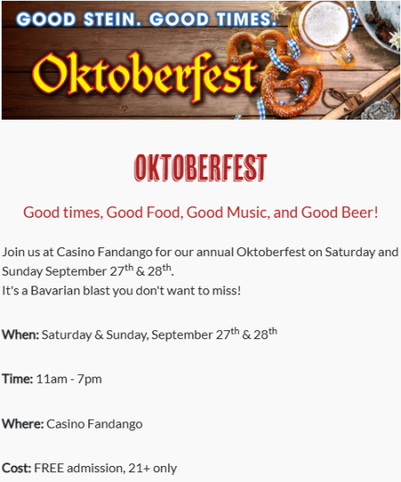 Casino Fandango, Oktoberfest