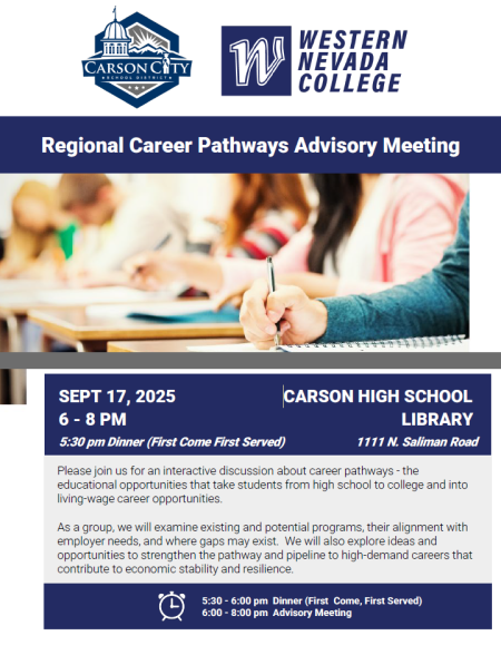 Carson City School District, Regional Career Pathways Advisory Meeting