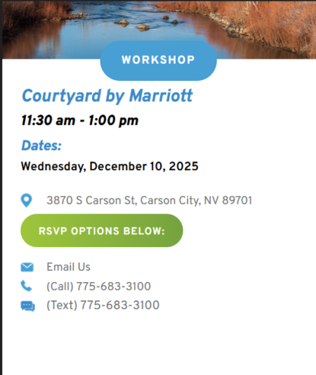 Carson City Events, Trustmasters Workshop