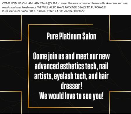 Carson City Events, Pure Platinum Salon Meet & Greet