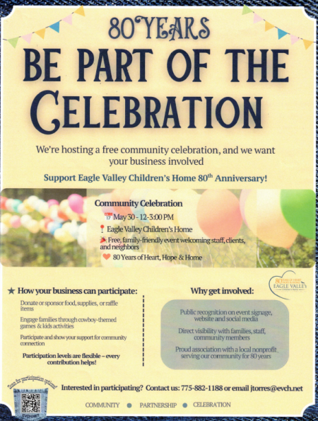 Carson City Events, 80th Anniversary Celebration Eagle Valley Children's Home