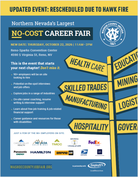 EmployNV Career Hub, Northern Nevada’s Largest NO-COST CAREER FAIR