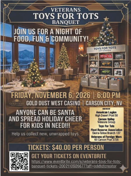 Carson City Events, Veterans Toys for Tots Banquet