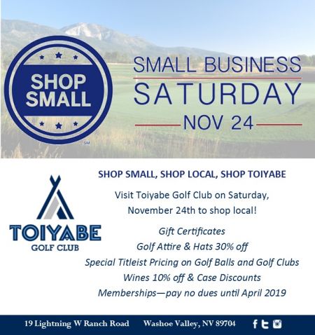 Toiyabe Golf Club, Small Business Saturday