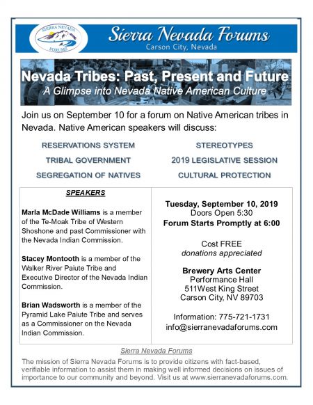 Sierra Nevada Forums, NEVADA TRIBES: PAST, PRESENT AND FUTURE