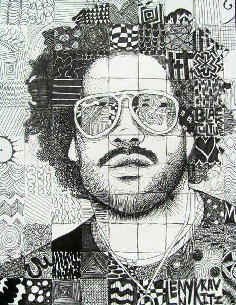 chuck close grid drawing